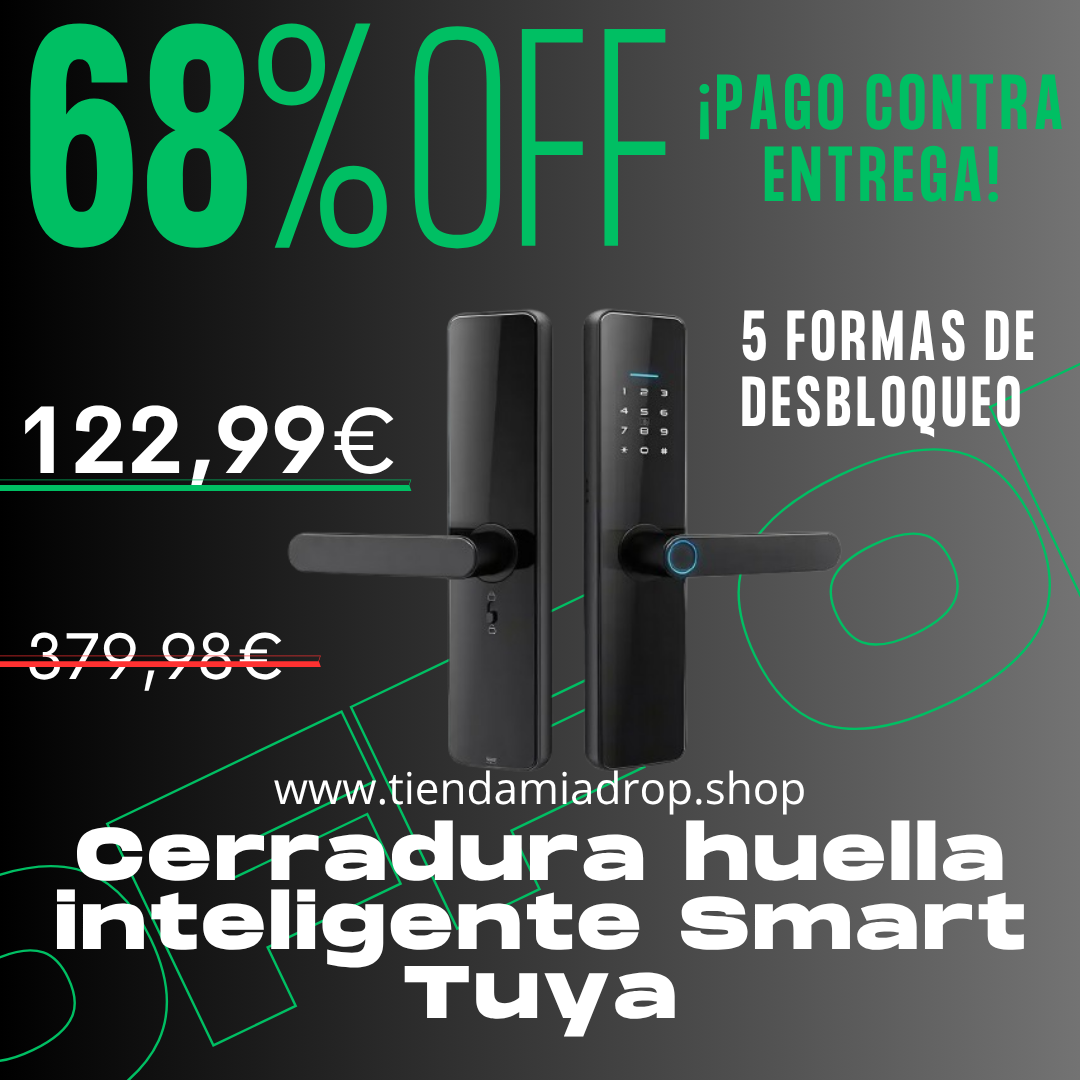 Cerradura huella inteligente Smart Tuya - Promoción 68% OFF