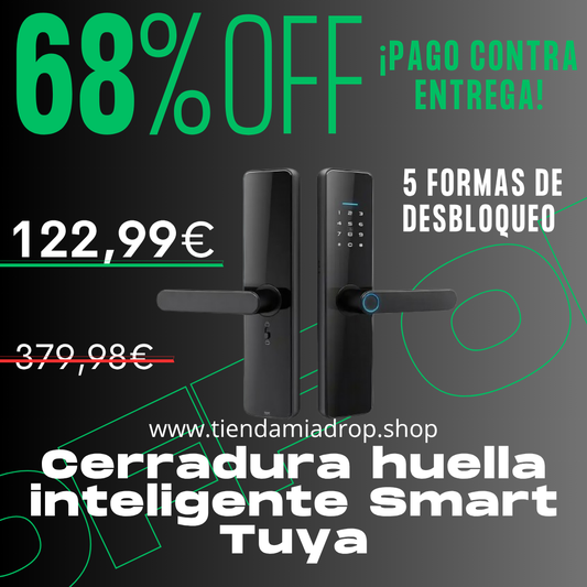 Cerradura huella inteligente Smart Tuya - Promoción 68% OFF